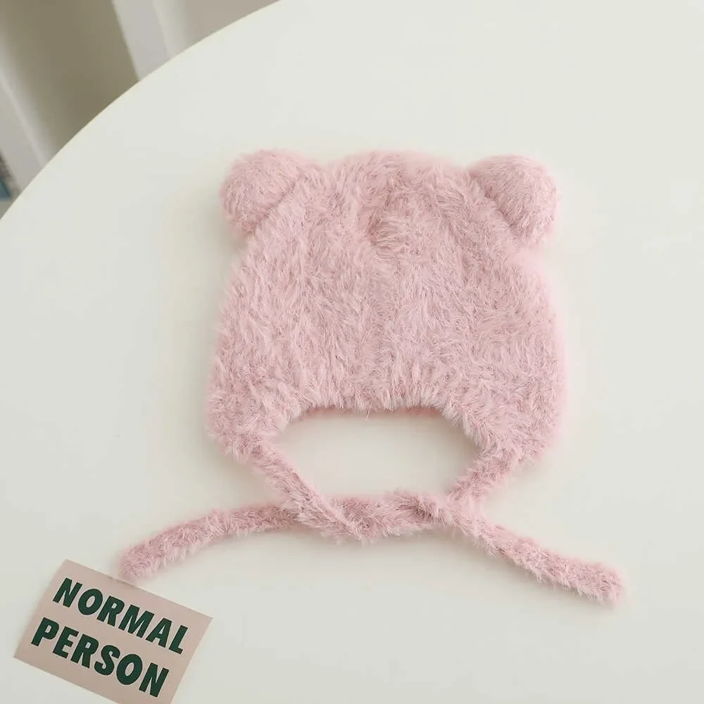 Gorro oso bebé protección oídos terciopelo a prueba de viento invierno - imagen 4