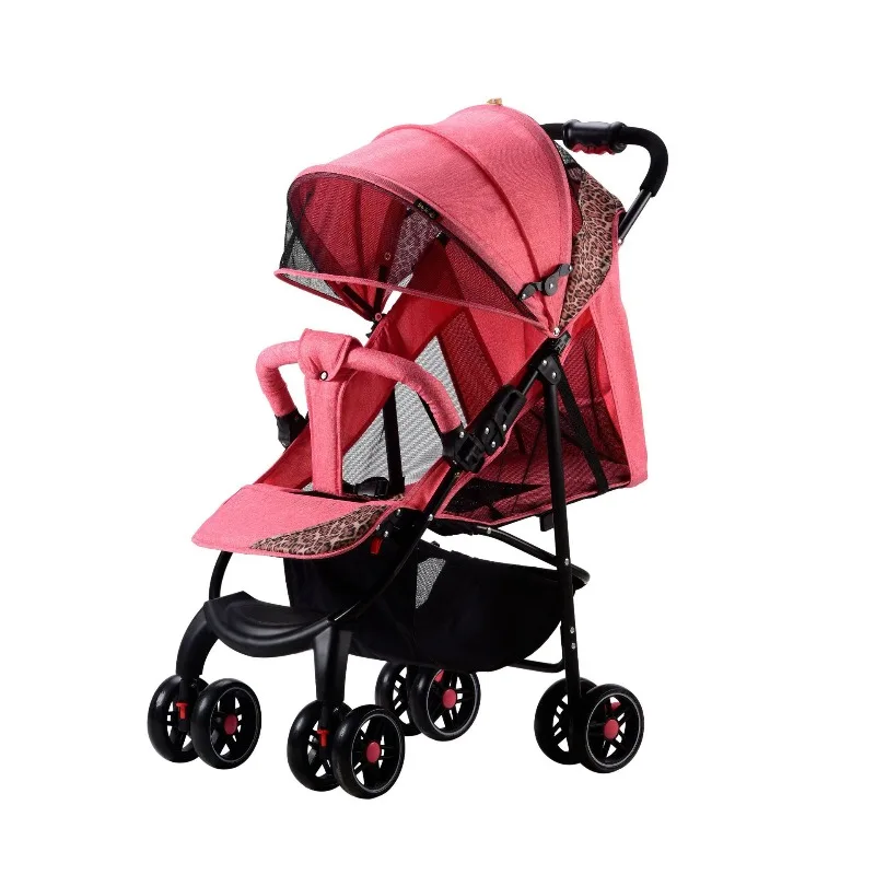 Los carritos para bebés pueden ser portátiles para viajes al aire libre, se pueden tumbarse, los carritos para bebés plegables se pueden sentarse y tumbarse.