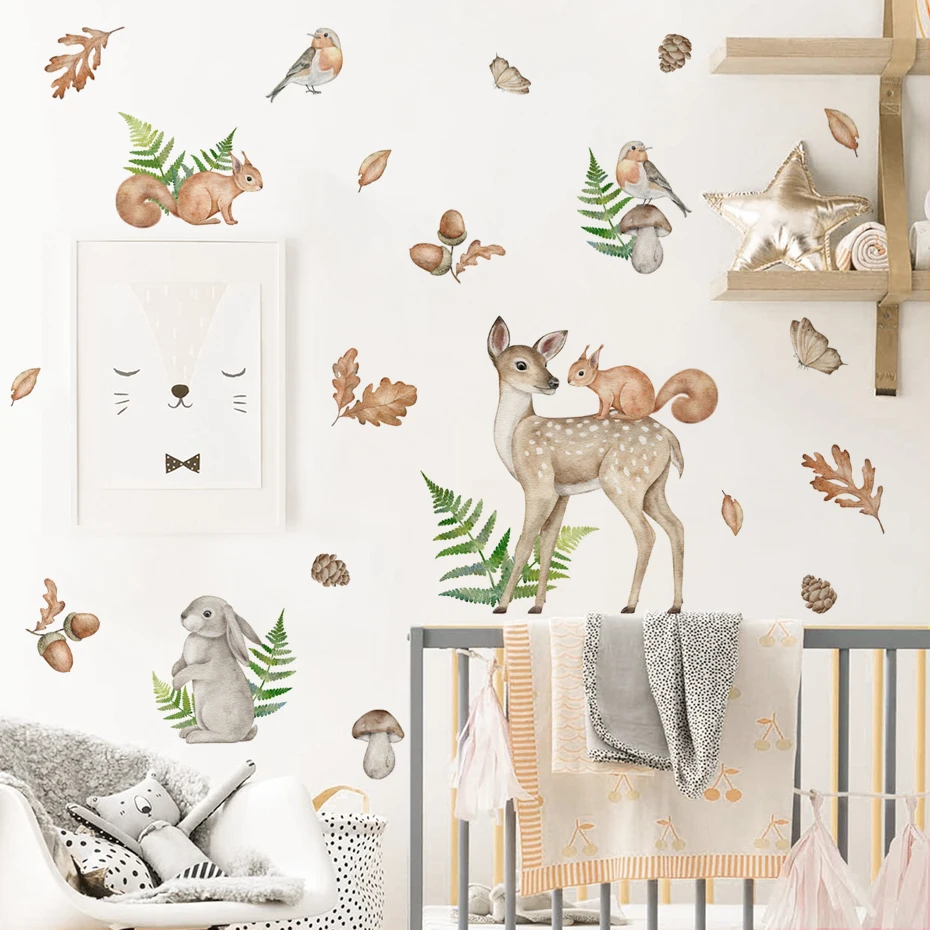 Pegatinas de pared acuarela animales selva Safari para guardería - imagen 2