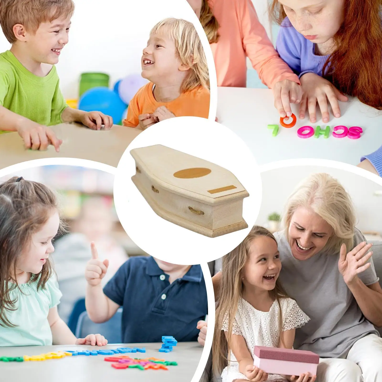 Mini ataúd para decoración de casa de muñecas, muebles de decoración de Halloween, muebles para casa de muñecas para escritorio, estantería para niños y niñas - imagen 2