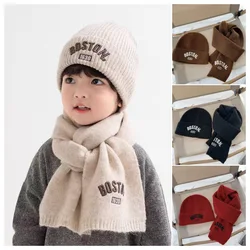 Gorro y bufanda de lana térmica para invierno – Niños y niñas