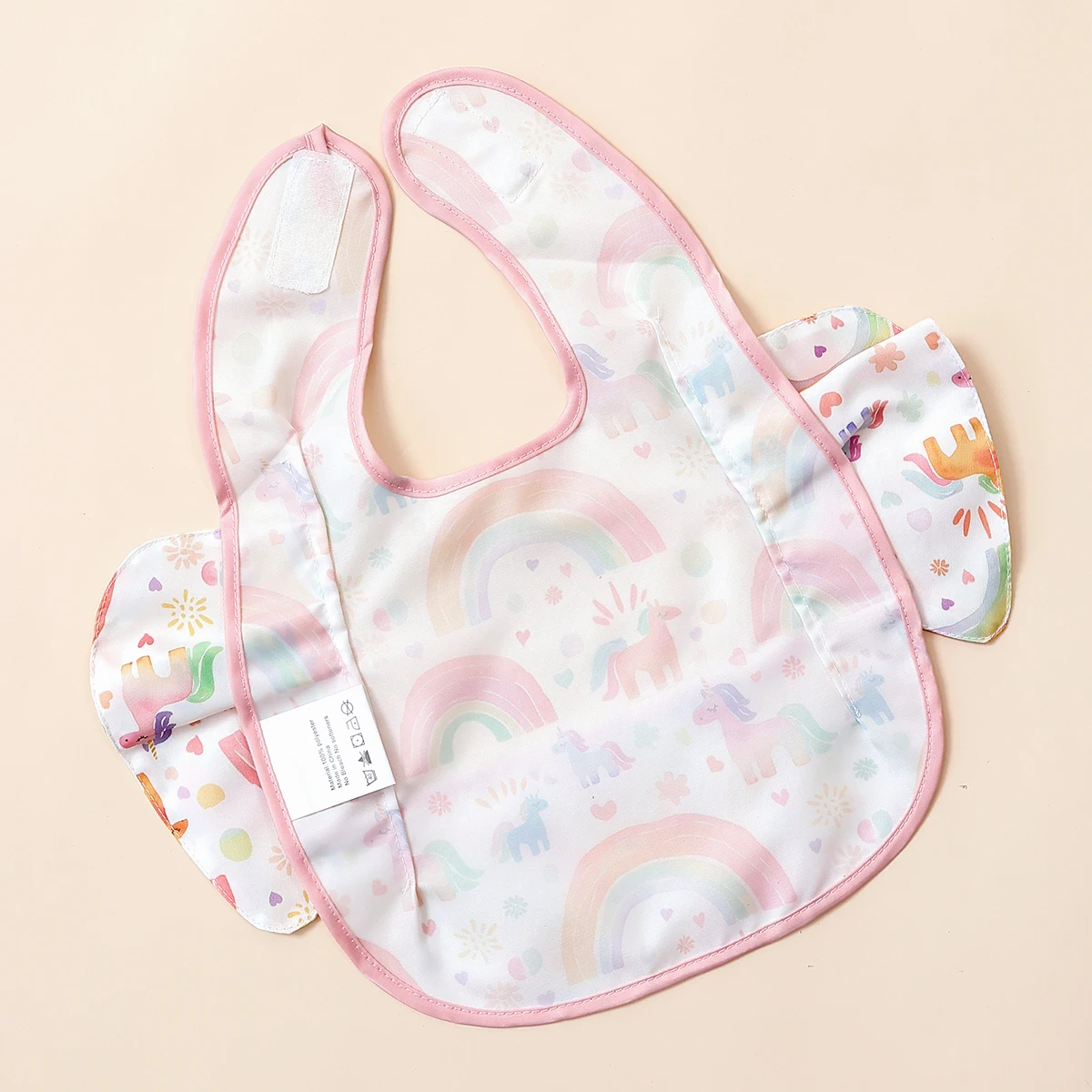 Babero para bebé con diseño de orejas de elefante, babero impermeable sin mangas para alimentación infantil, Baberos 100% poliéster con bolsillo para comida para comer, 1 ud. - imagen 3