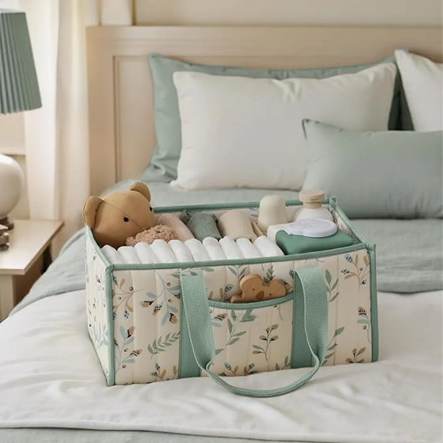 Bolsa organizadora de pañales para bebé, apiladores y carritos portátiles plegables, bolsa de almacenamiento de alta capacidad para cosas de bebé - imagen 2