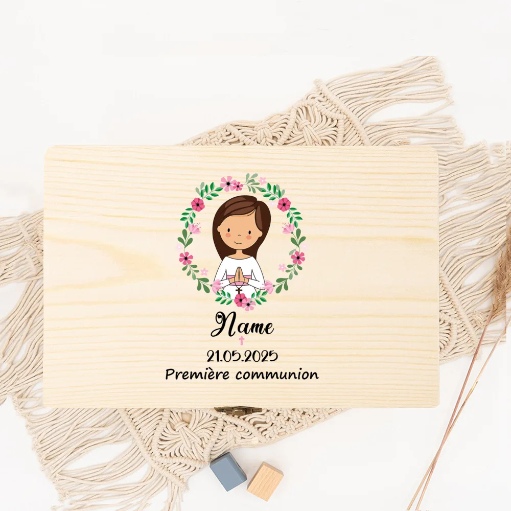 Caja de madera personalizada para primera comunión y bautizo - imagen 2