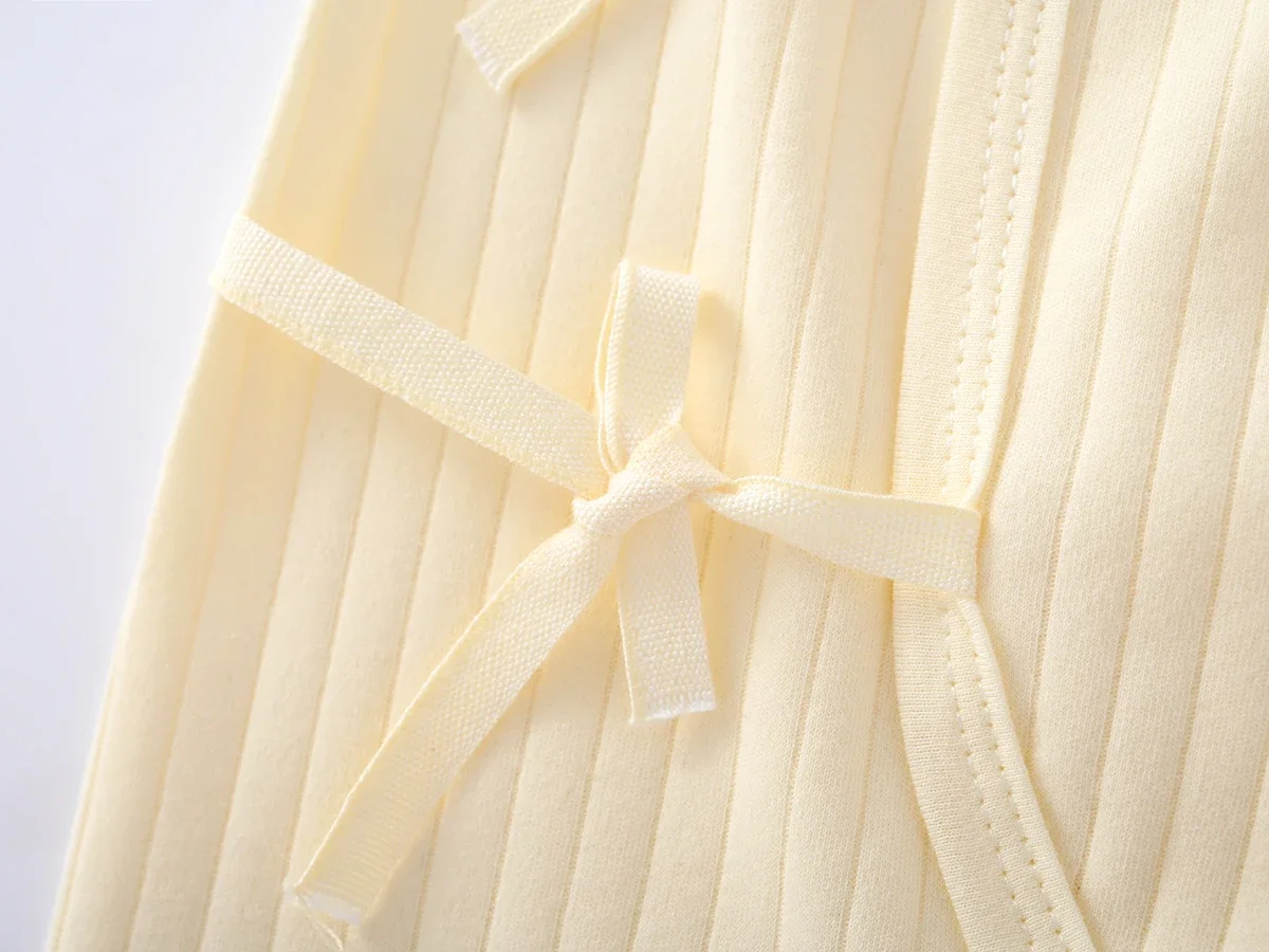 Somenie Onesie 100% algodón bebé recién nacido mameluco de manga larga infantil sólido tejido mono fino para regalos de estaciones para niños niñas - imagen 5