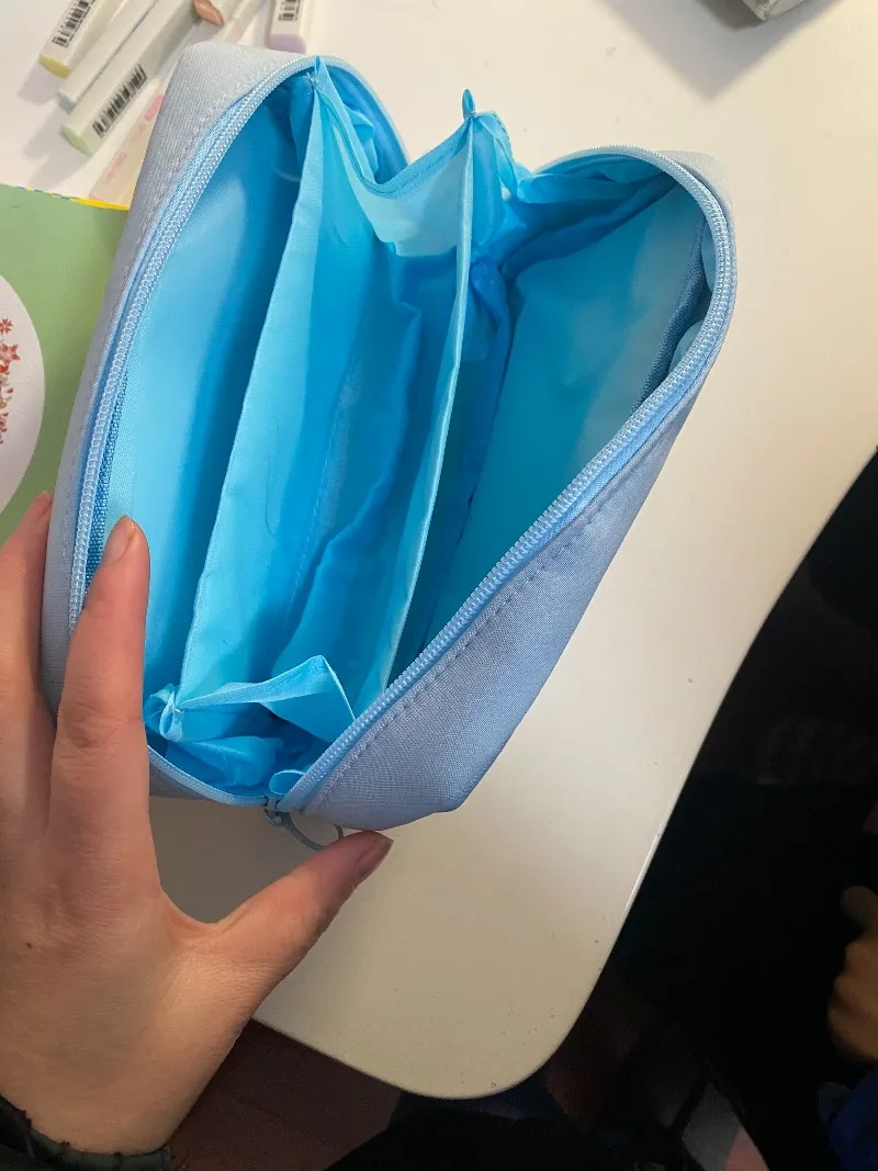 Bolsa de lápices de gran capacidad, estuche de lápices para escuela secundaria de papelería para niños, bolsa de papelería de Color sólido Simple para volver a la escuela - imagen 3