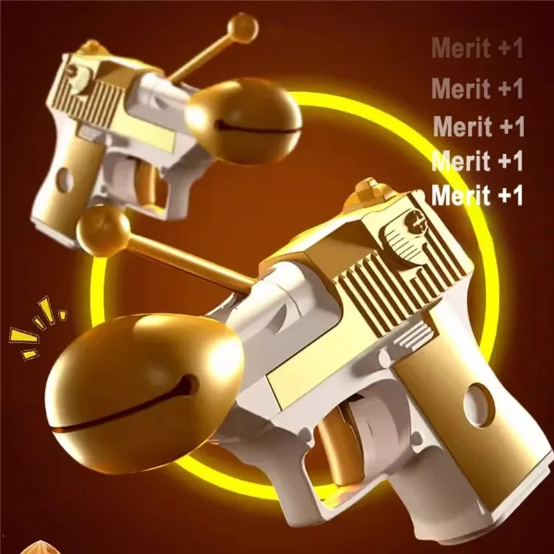 Juguete creativo para aliviar el estrés para niños y adultos, juguete sensorial con 1 pistola de rábano, pez de madera, utilería de descompresión única - imagen 3