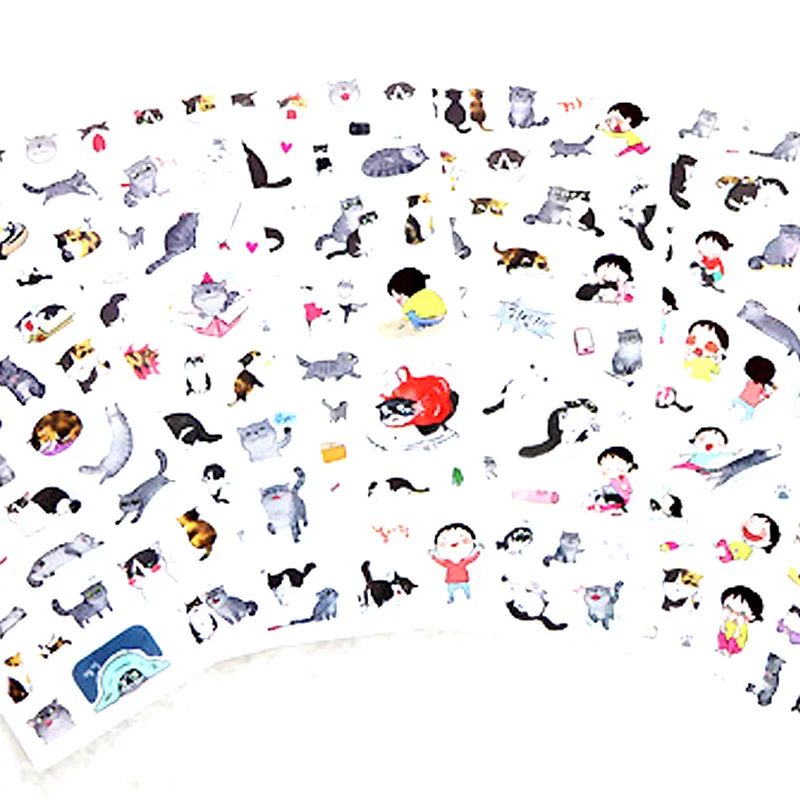 Pegatinas decorativas de gatos para álbum infantil
