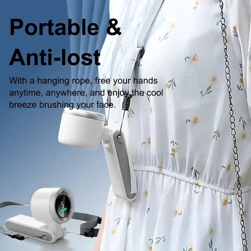 Mini ventilador portátil plegable con pantalla digital para escritorio - imagen 4