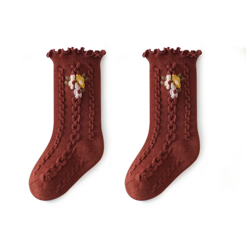 Lawadka calcetines de algodón para niñas Otoño Invierno bebé niño estampado de volantes calcetín para niños moda princesa elegante calcetín para estudiantes - imagen 3