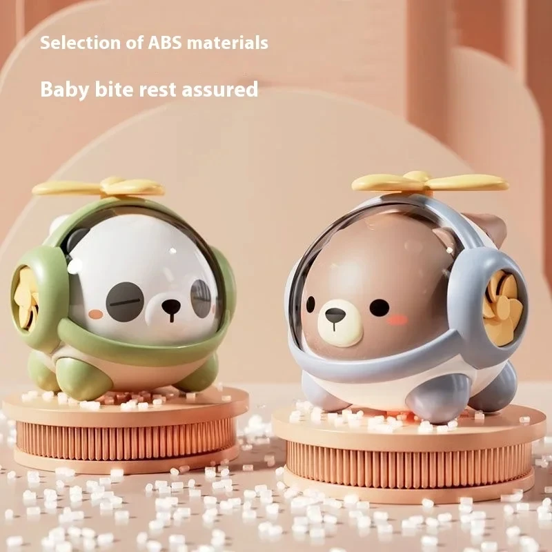 Juguete Montessori 3 en 1 para bebé, Animal bonito, Panda, oso, helicóptero, silbato, Spinner, juguete educativo para viajes, regalo de cumpleaños y Navidad - imagen 3