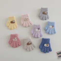 Guantes de Lana Coral Infantiles – Estampado Divertido para Invierno