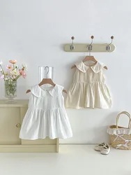 Vestido de verano algodón sin mangas para bebé niña