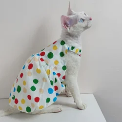 Vestido de algodón para Sphynx, falda camiseta sin mangas Devon Rex