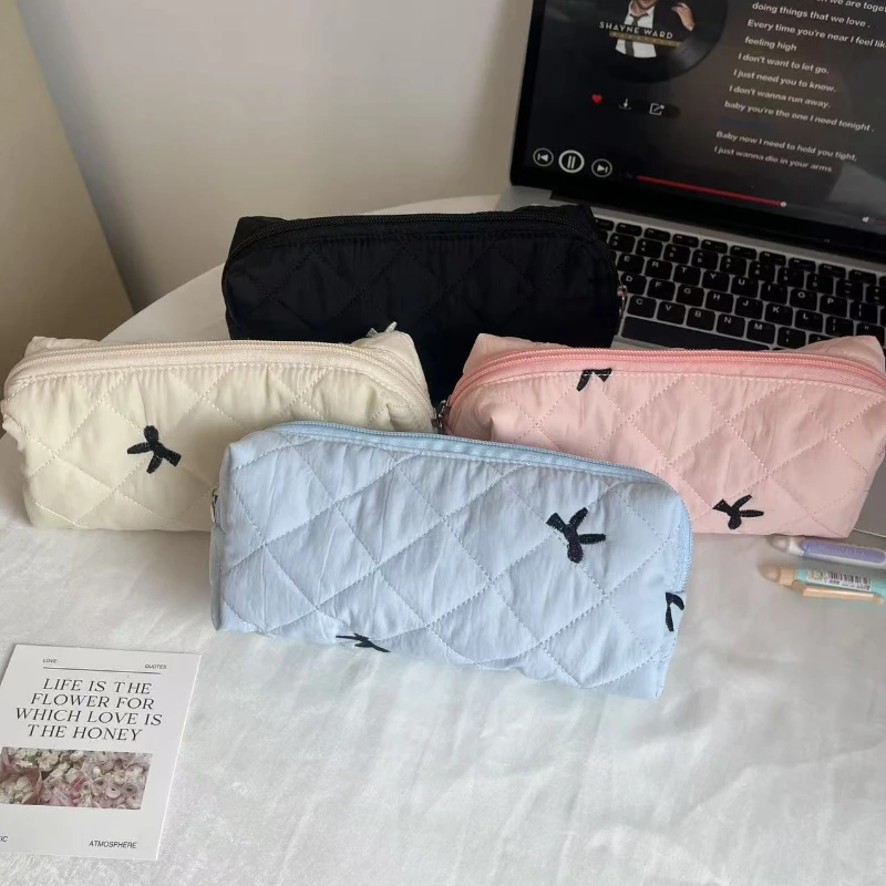 Estuche para lápices con diseño de lazo, organizador de lápices de gran capacidad, estuches para lápices para niñas, bolsa para la vuelta a la escuela - imagen 2