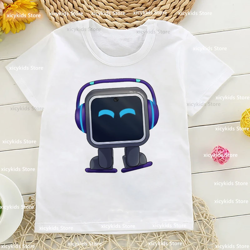 Camiseta Kawaii Emo Robot - Detalle del estampado frontal