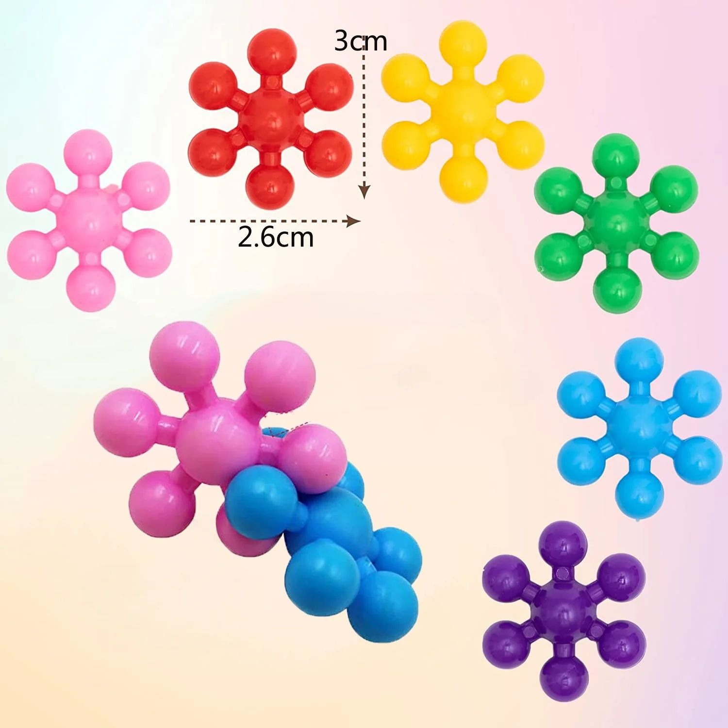 50 Uds. Juguetes de bloques de construcción para chico, bloques de construcción de flor de ciruelo, rompecabezas DIY, juguetes creativos para educación temprana, juguetes de copo de nieve - imagen 3
