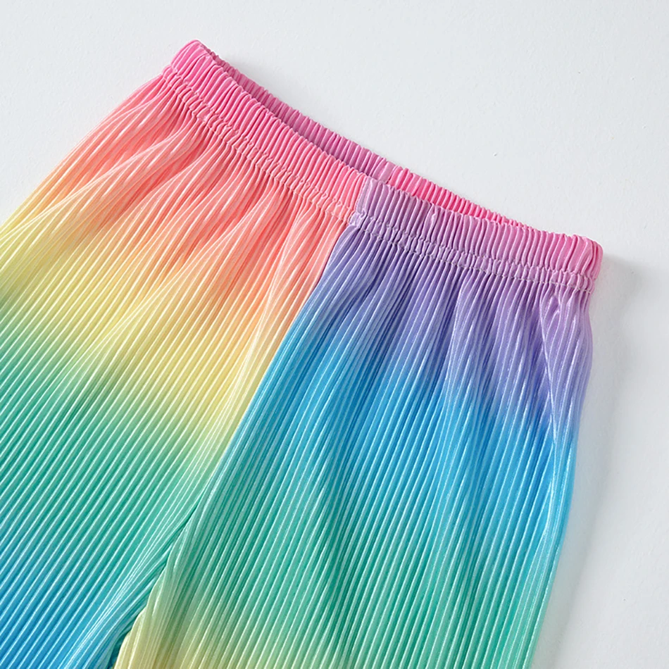 2 unids/pack de pantalones para niñas, pantalones finos de verano para niños, pantalones geniales a prueba de mosquitos, pantalones largos, ropa informal cómoda a la moda para niñas - imagen 3