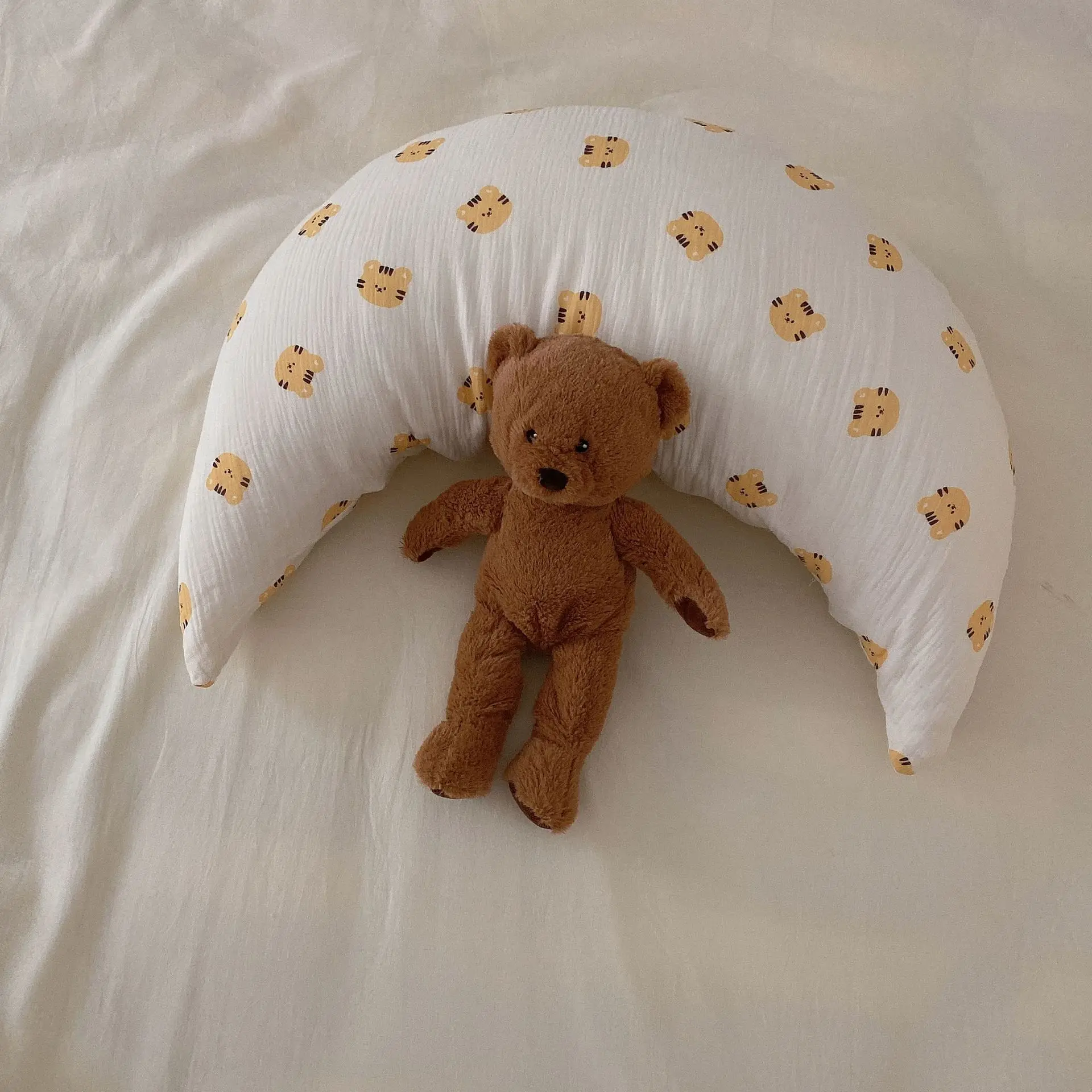 MILANCEL-almohada de otoño para bebé, almohada para dormir de lado para niño pequeño, almohada de media luna - imagen 4
