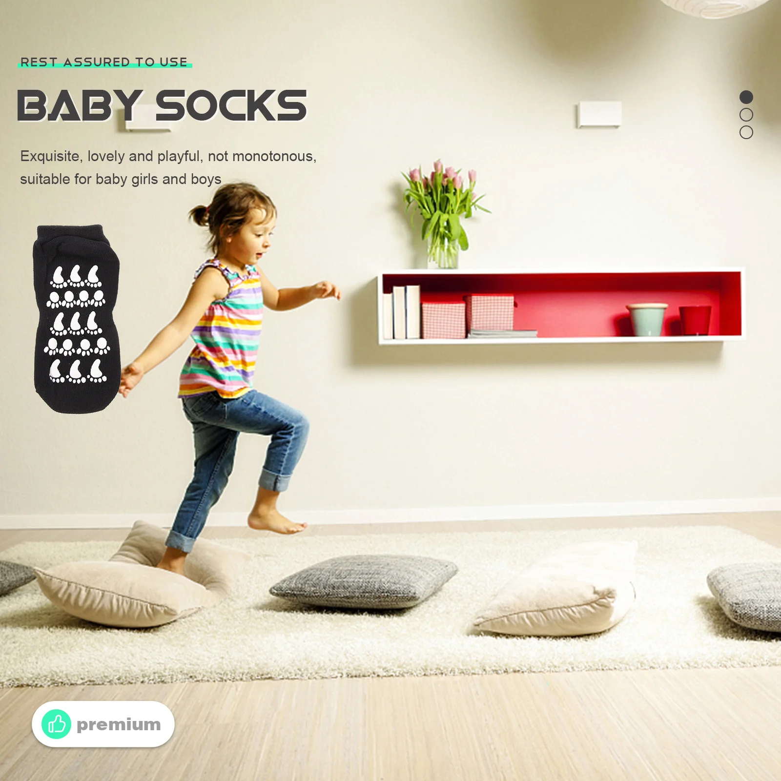 5 pares de calcetines antideslizantes para niños, calcetines antideslizantes de algodón de corte bajo para el suelo, calcetines cómodos y transpirables para niños