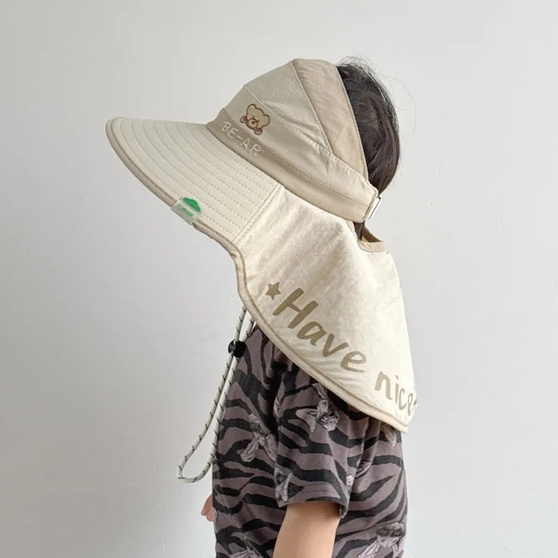 Fishmen Sombrero Cubo Algodón Niño – Estilo Oso Animado Verano - imagen 2