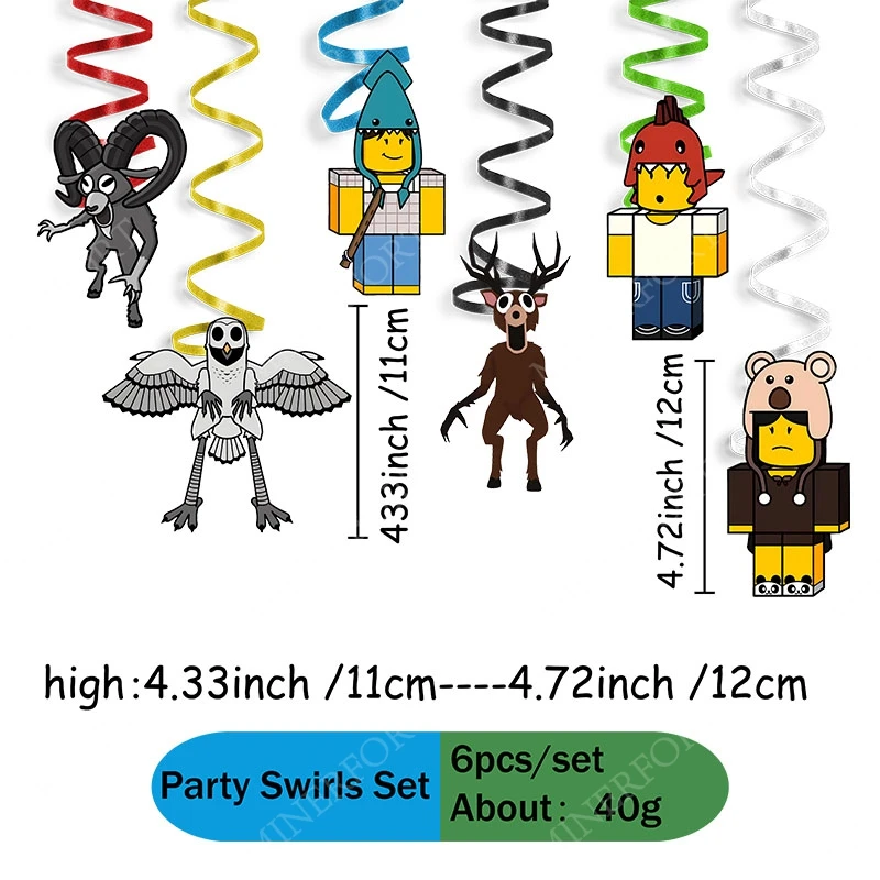 ROBLOX 99 noches en el bosque Personaje temático en espiral Conjunto de arreglo de pastel para criar ciervos Artículos decorativos para fiesta de Halloween - imagen 3