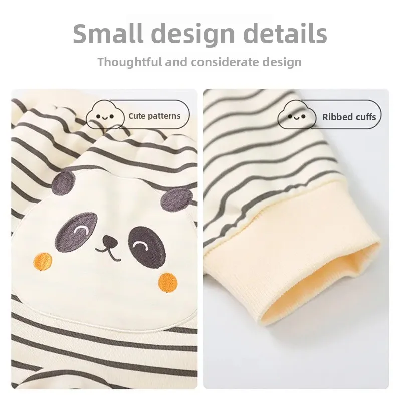 Pantalones con culo para niños, ropa de bebé Clase A, pantalones grandes de algodón puro para primavera y otoño, pantalones transpirables absorbentes de humedad - imagen 4