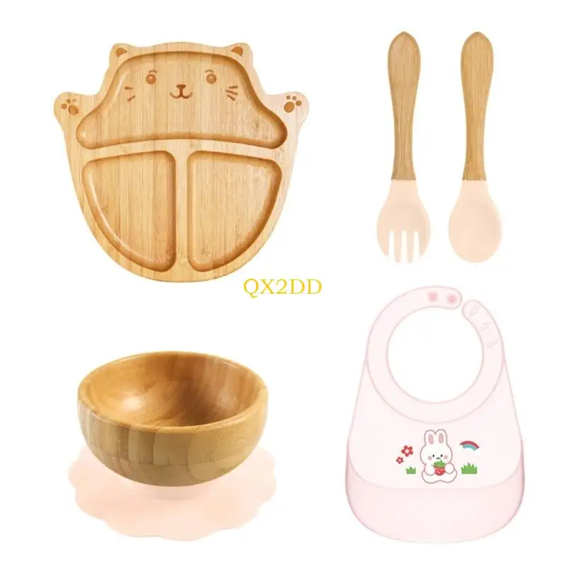 QX2D juego de platos con succión para bebé, uso diario