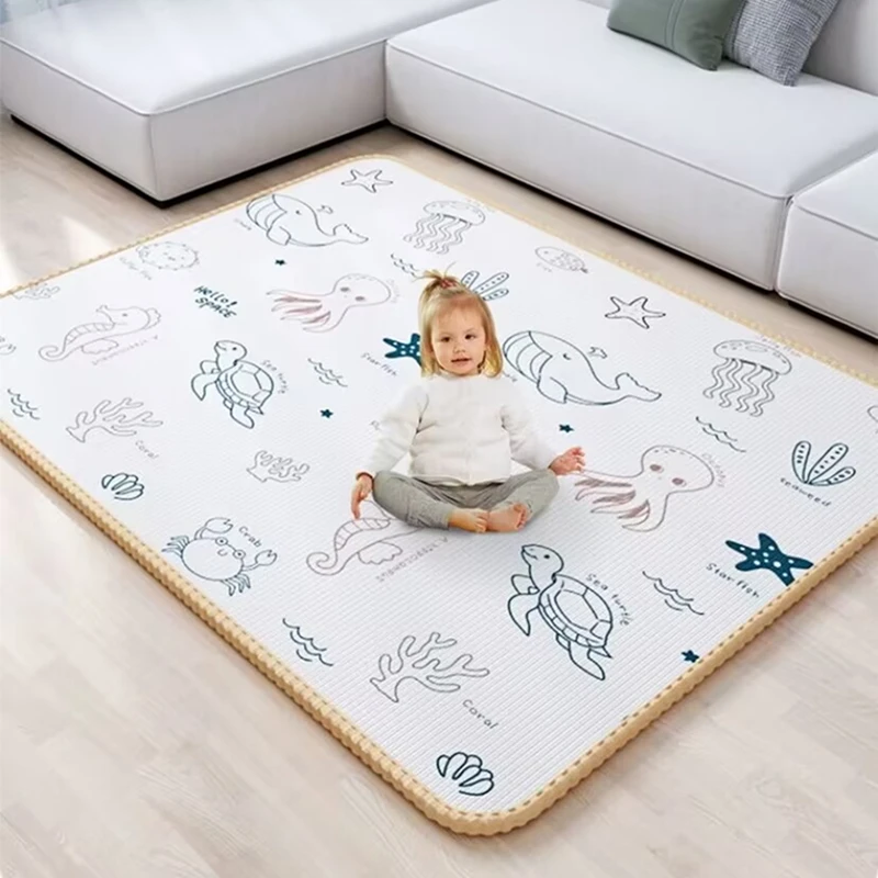 Alfombra de juego para bebé, juguete educativo para gatear, juego de actividades, gimnasio, patio de juegos, alfombra estampada de doble cara, suelo de espuma