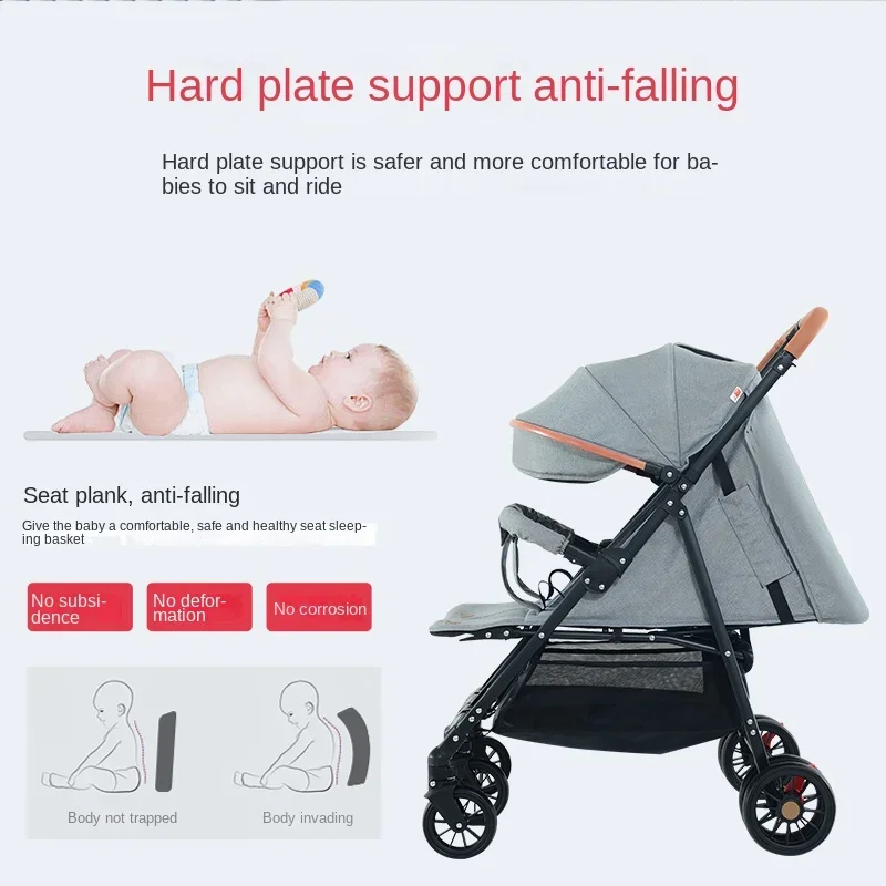 Cochecito plegable ligero para bebé gemelo, carrito con elevador, amortiguador, sentarse o acostarse, cochecitos dobles - imagen 2