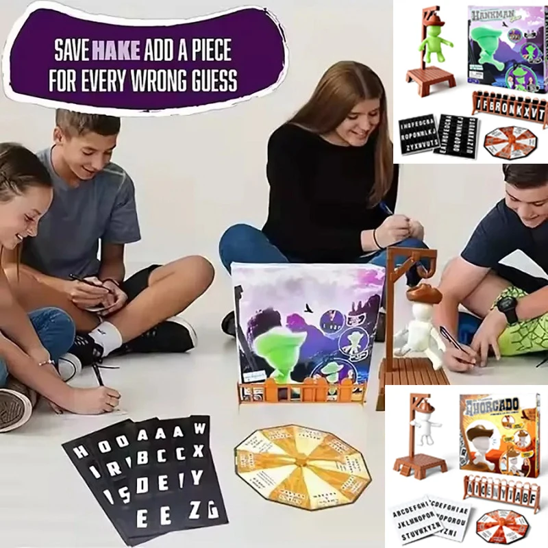 Juegos de mesa Hangman magnéticos para adolescentes, juego de palabras de adivinación misteriosa que brilla en la oscuridad, juego de mesa de adivinación antes de Hank Falls【】;' - imagen 5