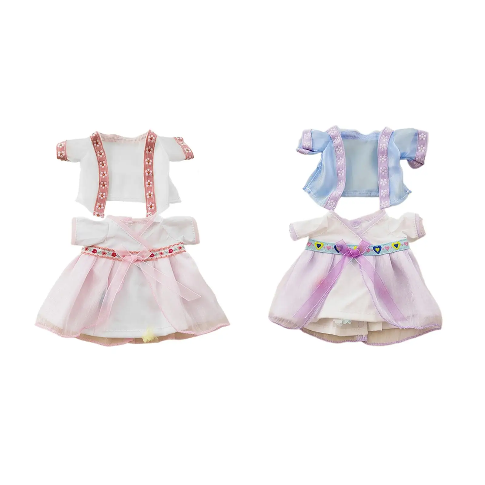 2x Fashion Dolls Hanfu Skirt Doll Clothes Costume for 7.8inch Dolls Dress up