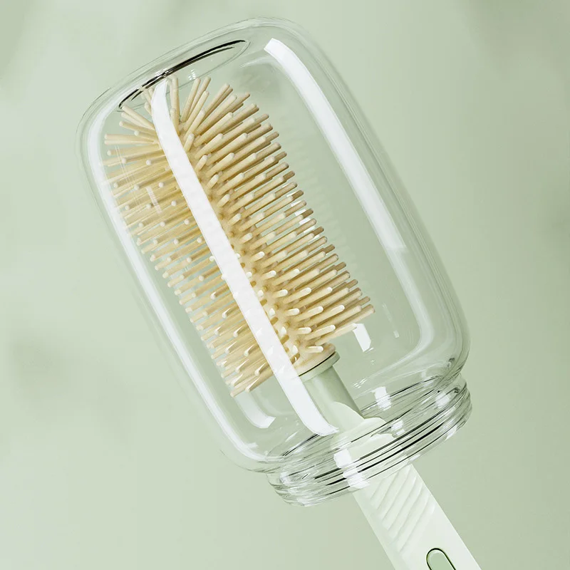 Cepillo para biberones de silicona para bebés 360 °   Estante de secado giratorio, combinación de cepillo para lavar botellas, juego de herramientas de limpieza con mango recto portátil - imagen 5