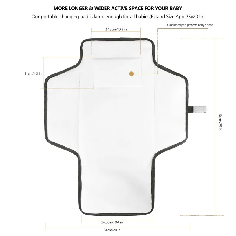 Almohadilla de pañal sencilla para madres y bebés, portátil para cambiar pañales, plegable y fácil de limpiar, hecha de tela impermeable - imagen 4