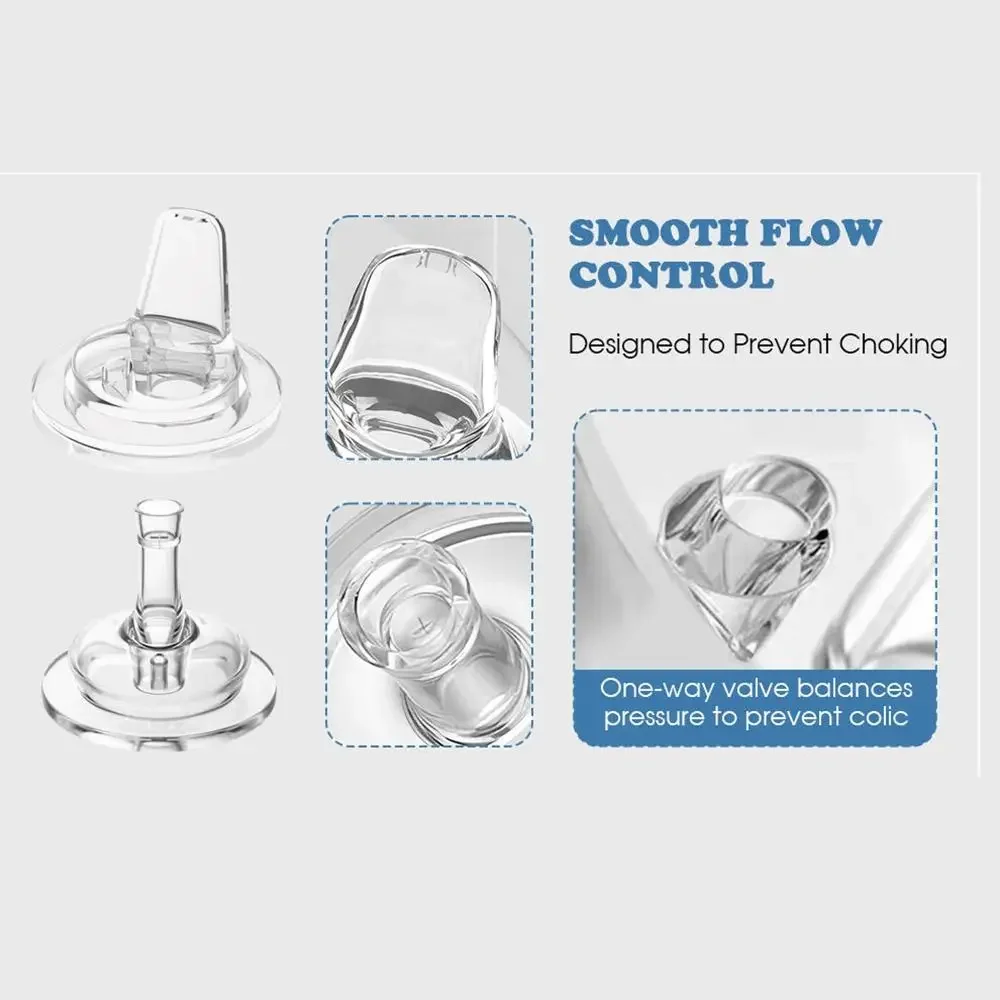 Taza para sorber de silicona de fácil limpieza, pajita sin BPA, a prueba de fugas, pajita ponderada, boquilla de botella suave, escenario de destete - imagen 4