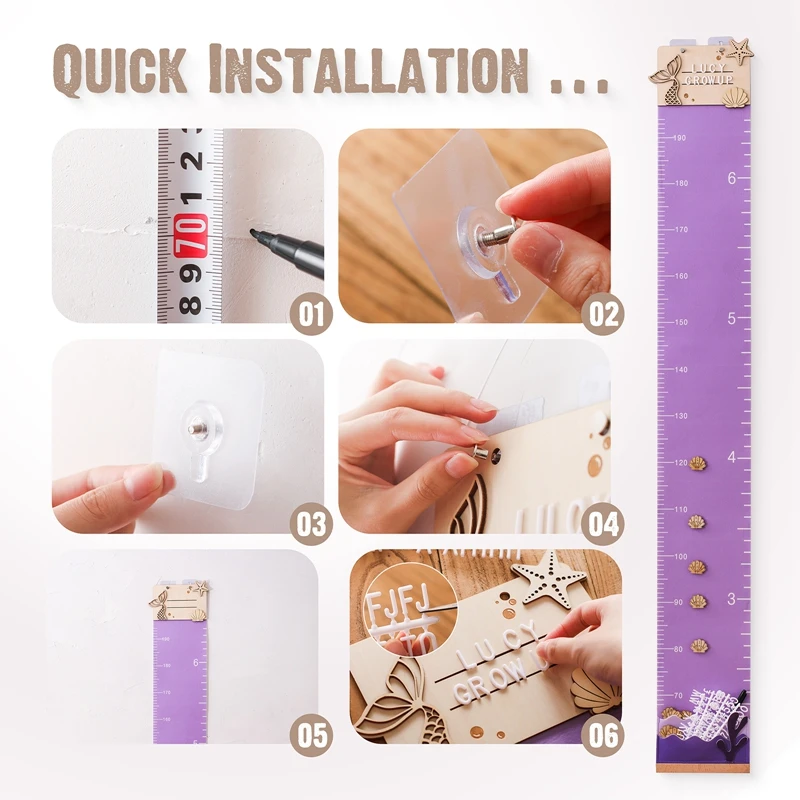 Regla de medida de altura de animales de dibujos animados para niños, calcomanías para bebés, pegatina de pared, regla, decoración del hogar para habitación de niños, regla de crecimiento para niños, 1 ud. - imagen 2