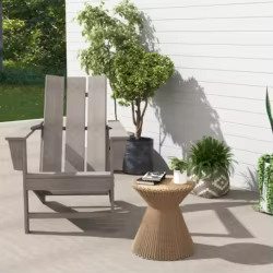 Outsunny Silla Adirondack Exterior Silla de Jardín con Asiento Extra Ancho Carga 120 kg para Patio Terraza Balcón 75x83x90 cm Gris Oscuro