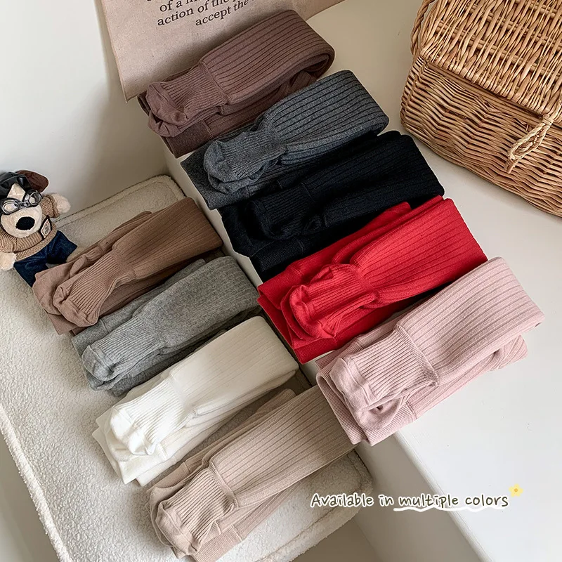 Medias de invierno para niños y niñas, pantimedias gruesas informales de algodón para niñas pequeñas, pantimedias para mantener el calor en la nieve, ajustadas para niños de 0 a 8 años - imagen 2