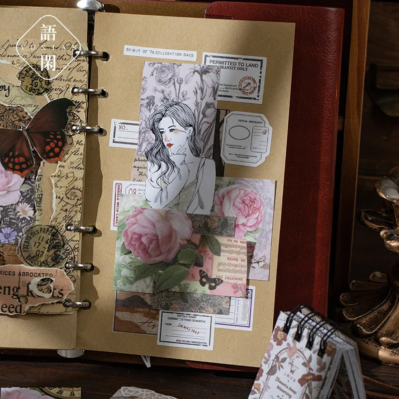 Libro de pegatinas infantiles estilo retro flores planner - imagen 4