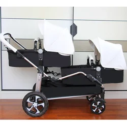 Shell Twins 2 en 1 Cochecito gemelar de lujo en cuero plegable