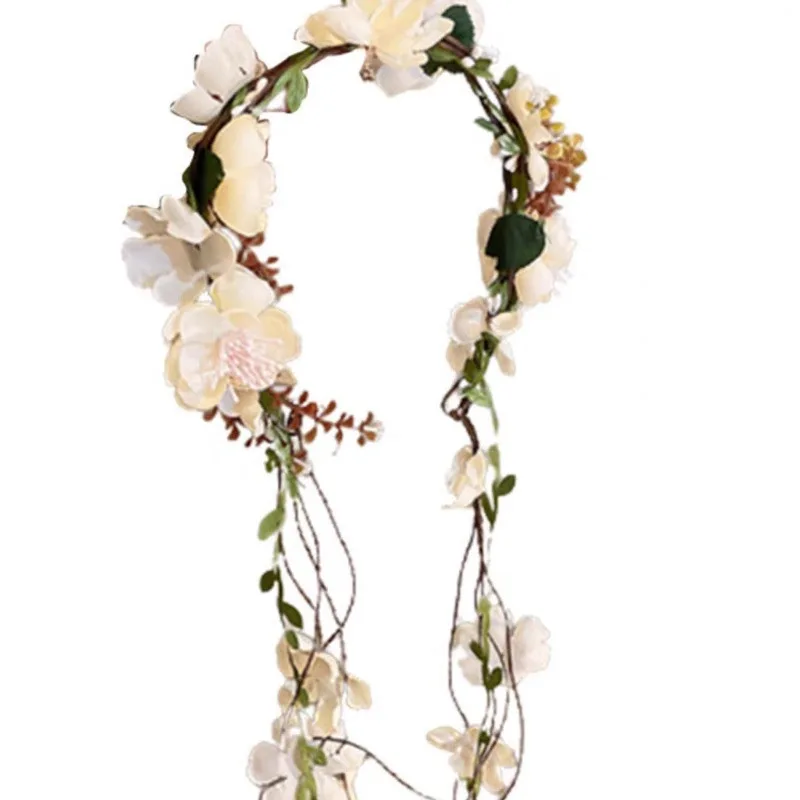 Diadema floral ajustable estilo corona mariposa boho para niña - imagen 5