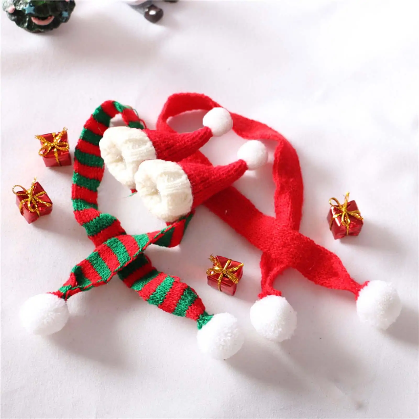 2-6pack Mini Dolls Accessories Christmas Scarf Set DIY Accessories for 1:12