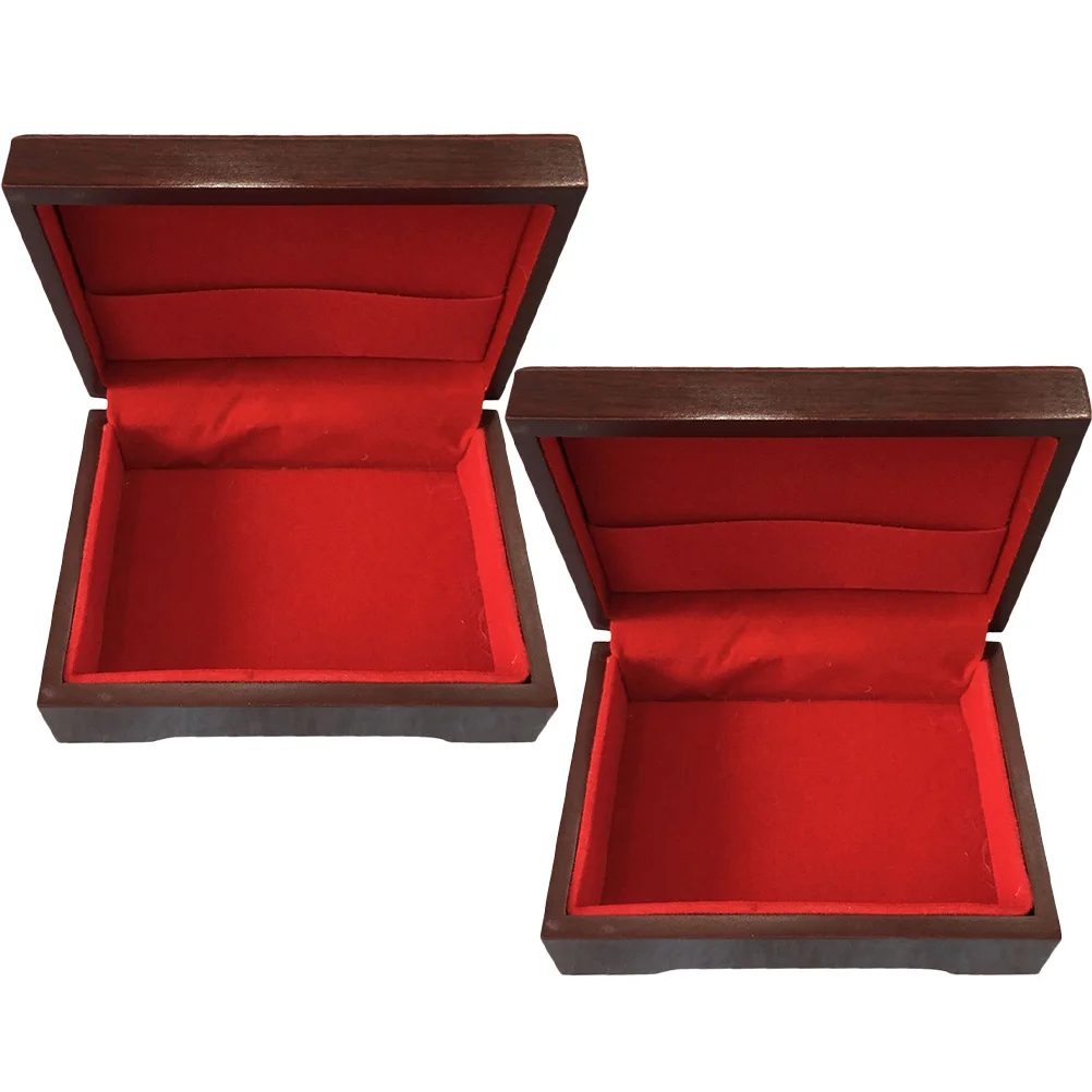 Caja de almacenamiento de joyas, estuche de naipes de madera, contenedor de almacenamiento de póker Rectangular sólido, organizador de baratijas, estuche para naipes, 2 uds. - imagen 4