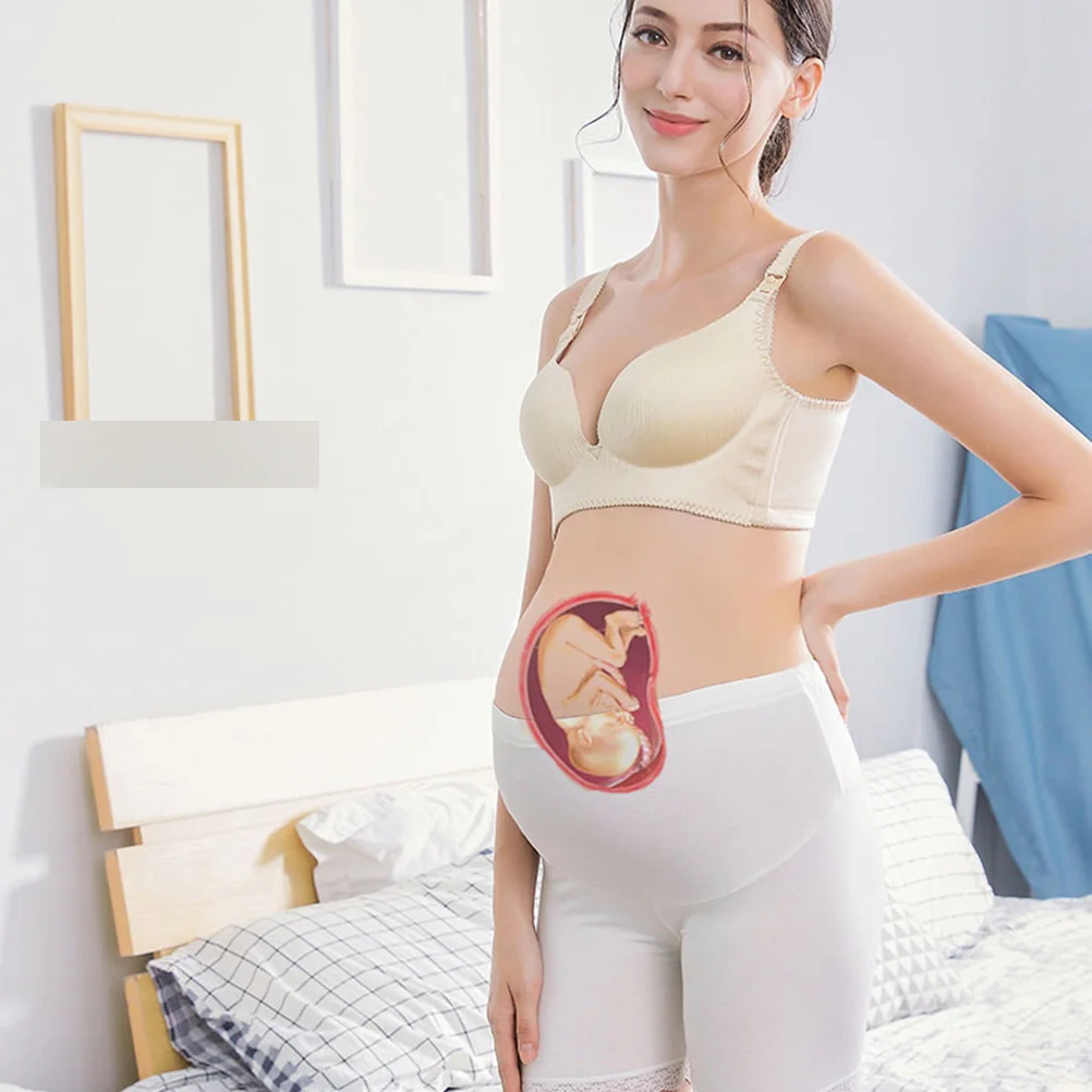 Ropa interior de maternidad blanca para mujer, bragas sin costuras para embarazo, hebilla de ajuste, bragas suaves transpirables de cintura alta Xl - imagen 2