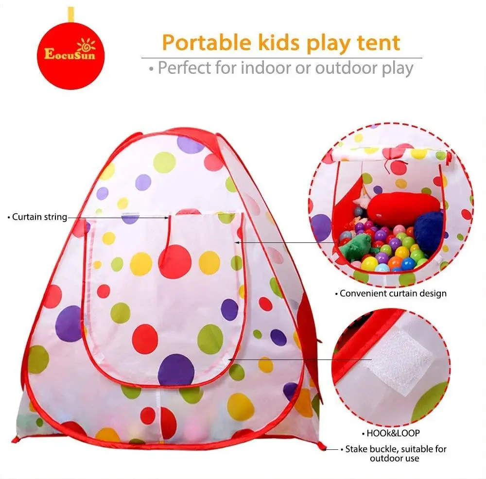 Tienda de campaña portátil para niños, tiendas de bolas plegables para niños, casa de juegos para bebés, Castillo de princesa con punto ondulado para niñas grandes, decoración para habitación de niños - imagen 4