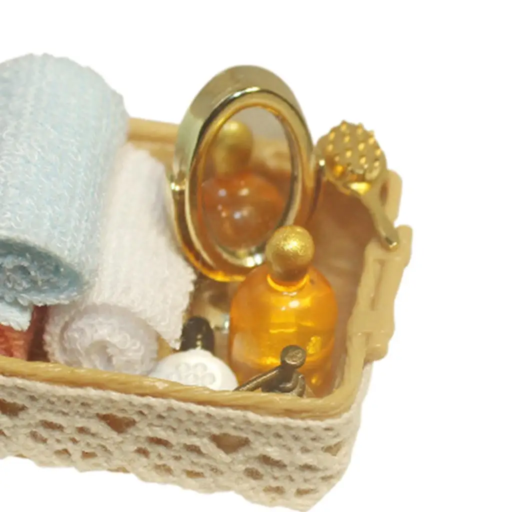 1/12 Dollhosue Dollhouse Bathroom Mini Basket Dollhouse Kids Pretend Toy Gifts 1/12 Dollhosue Dollhouse Bathroom Mini Basket Dollhouse Kids Pretend Toy Gifts