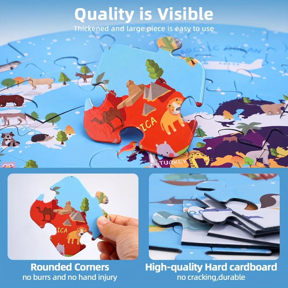 Puzzle infantil del mundo con animales - imagen 2