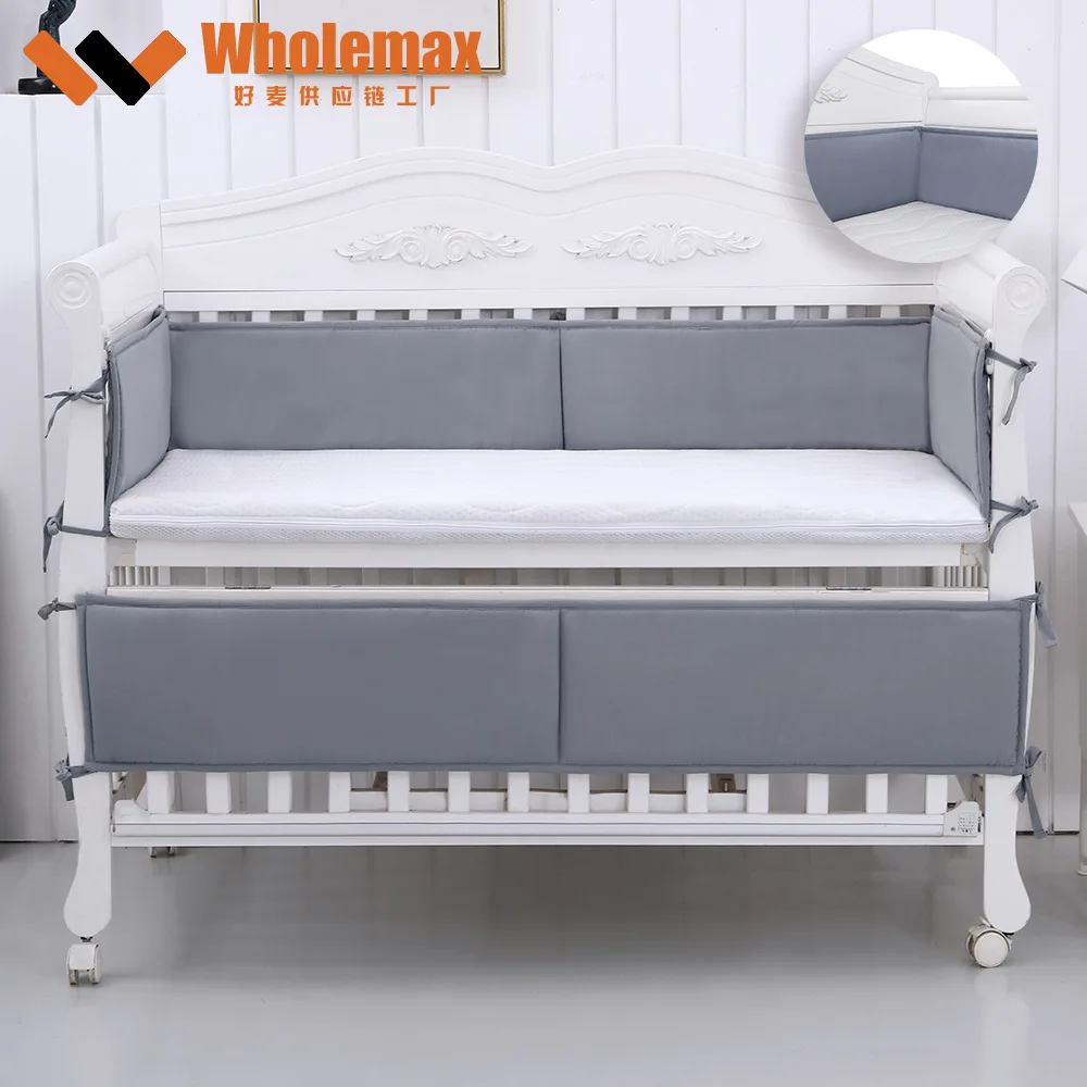 4 unids/set 132*24,5 cm * 2/68, 5*24,5 cm * 2 estrellas nórdicas cama de bebé parachoques gruesos cuna de una sola pieza alrededor de cojín almohadas protectoras de cuna - imagen 2