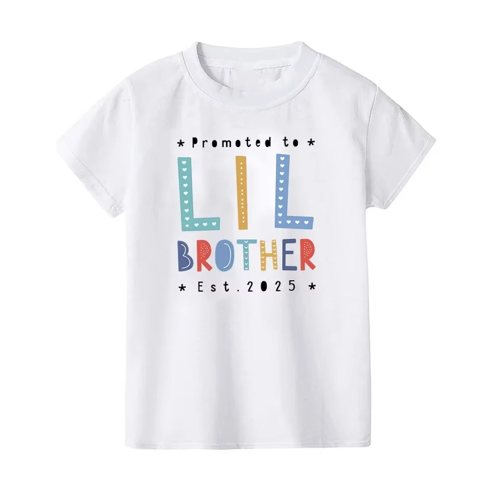 Camiseta a juego con letras impresas Big Bro Little Sis para niños, cuello redondo, Mono para bebé - imagen 4