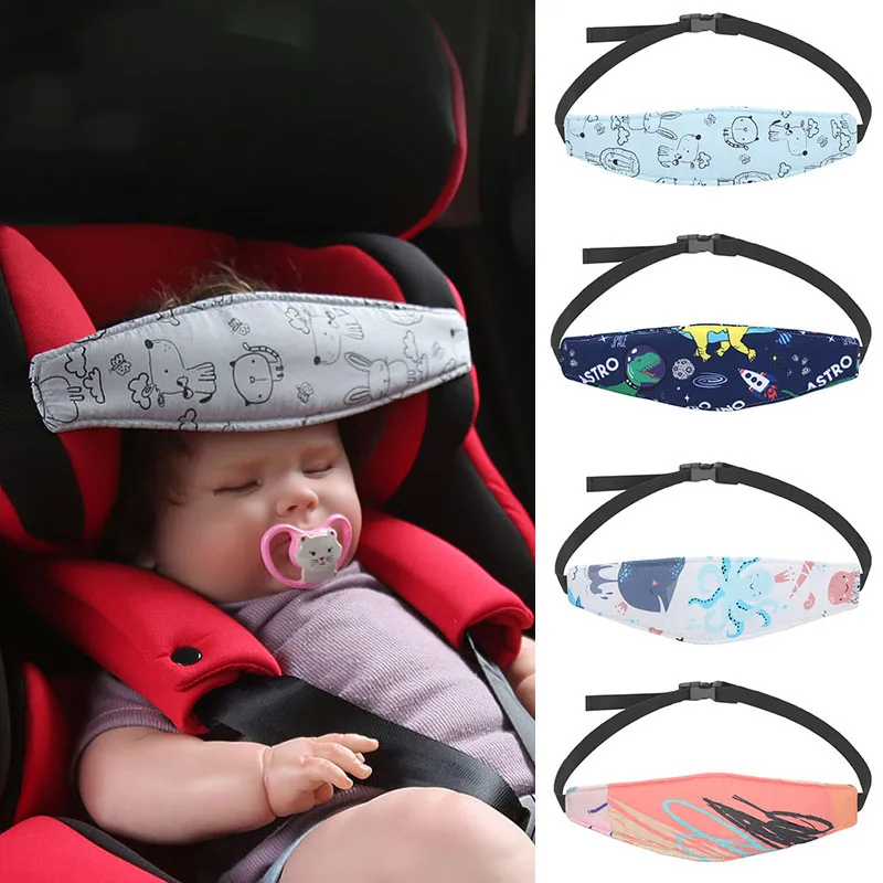Asiento de coche, correa de soporte para la cabeza de bebé, cochecito ajustable para niños, correas de alivio del cuello, almohada, reposacabezas para niños pequeños, cinturón de sujeción para silla de coche para dormir - imagen 3